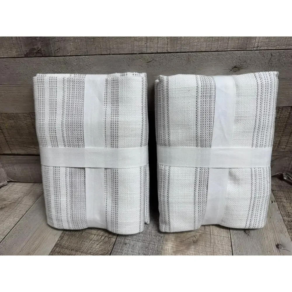 NWT Pottery Barn Hawthorn Stripe Shams King Taupe